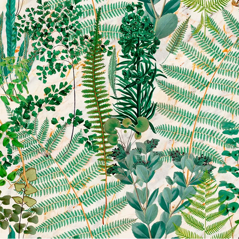 Leaf-Patterned Wallpaper